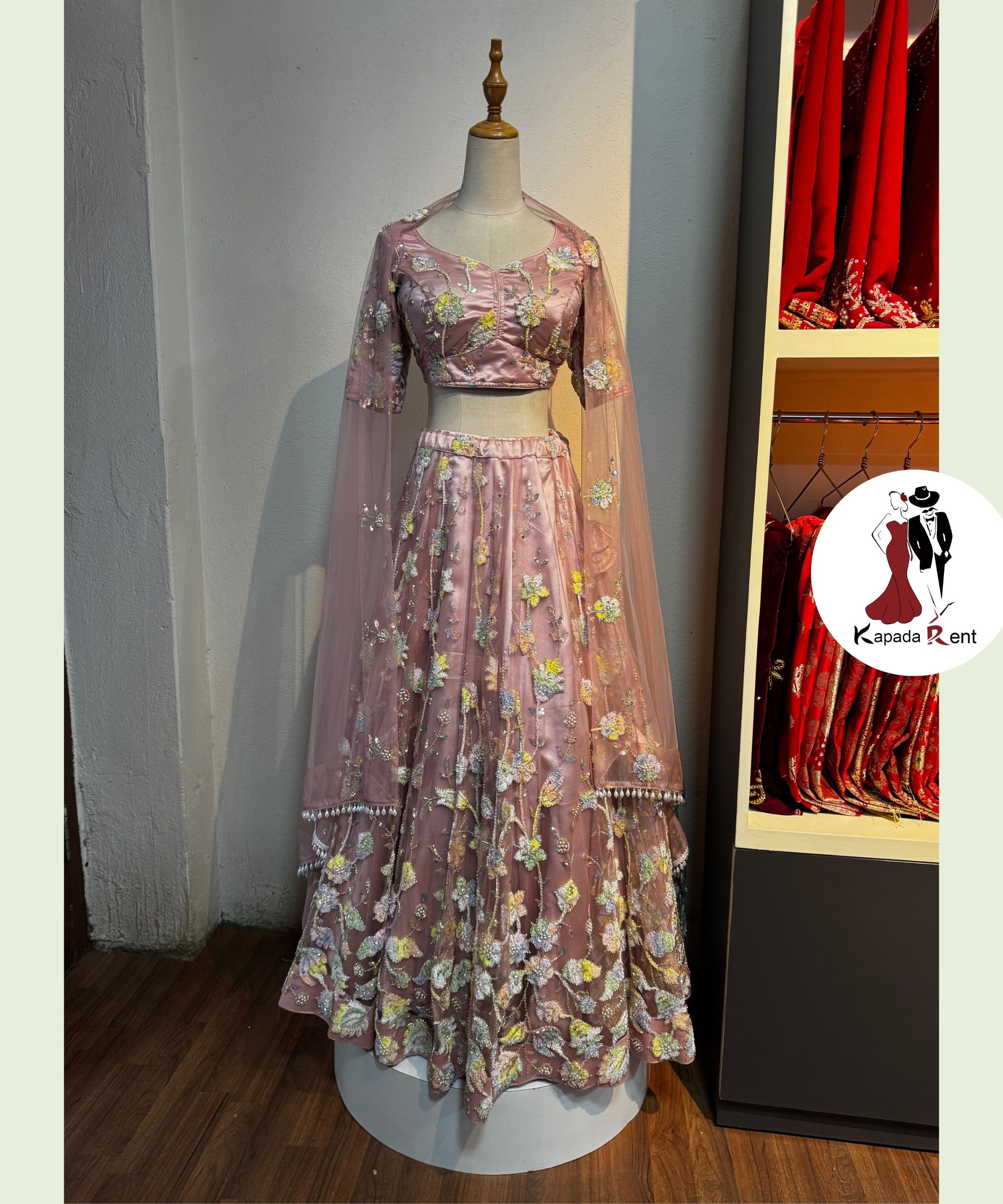 Colourful Patches Embellished Bridal Lehenga