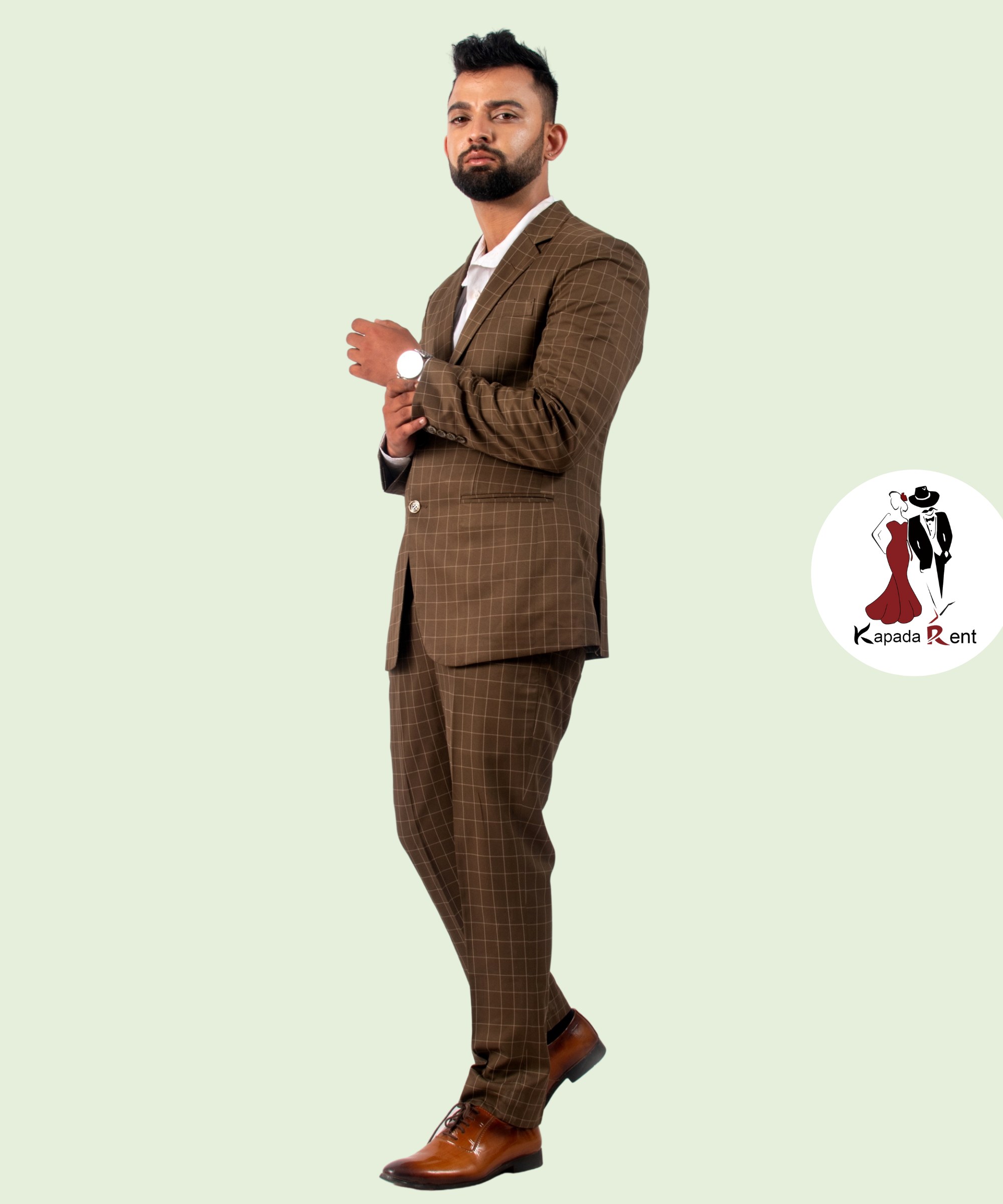 Brown Check Suit