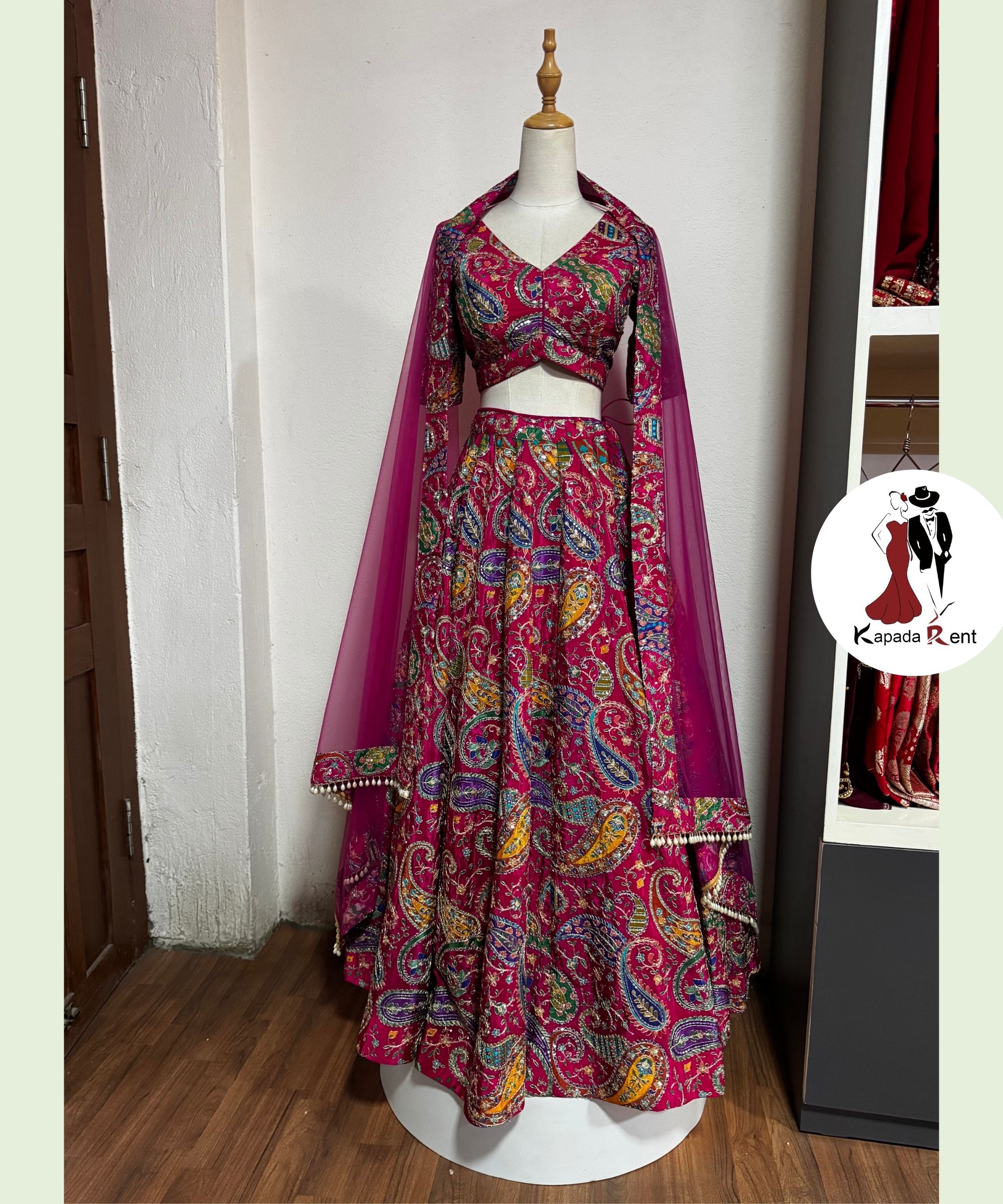 Pink Peacock Rajasthani Lehenga