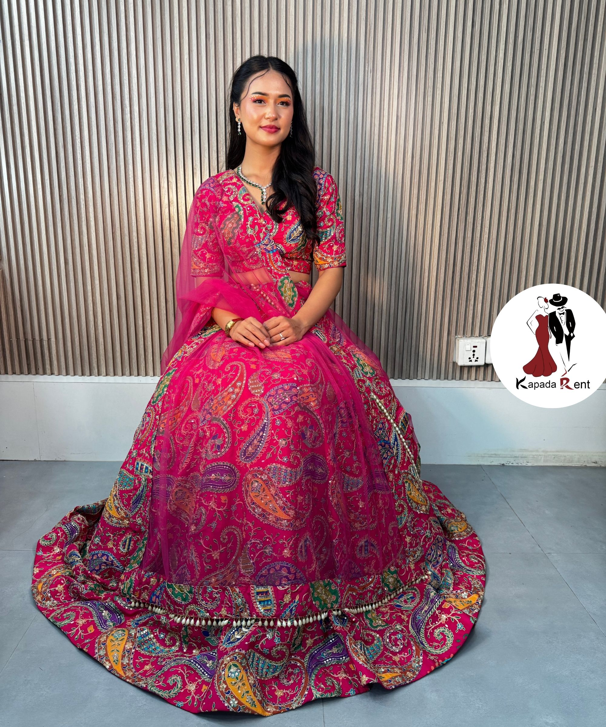 Pink Peacock Rajasthani Lehenga