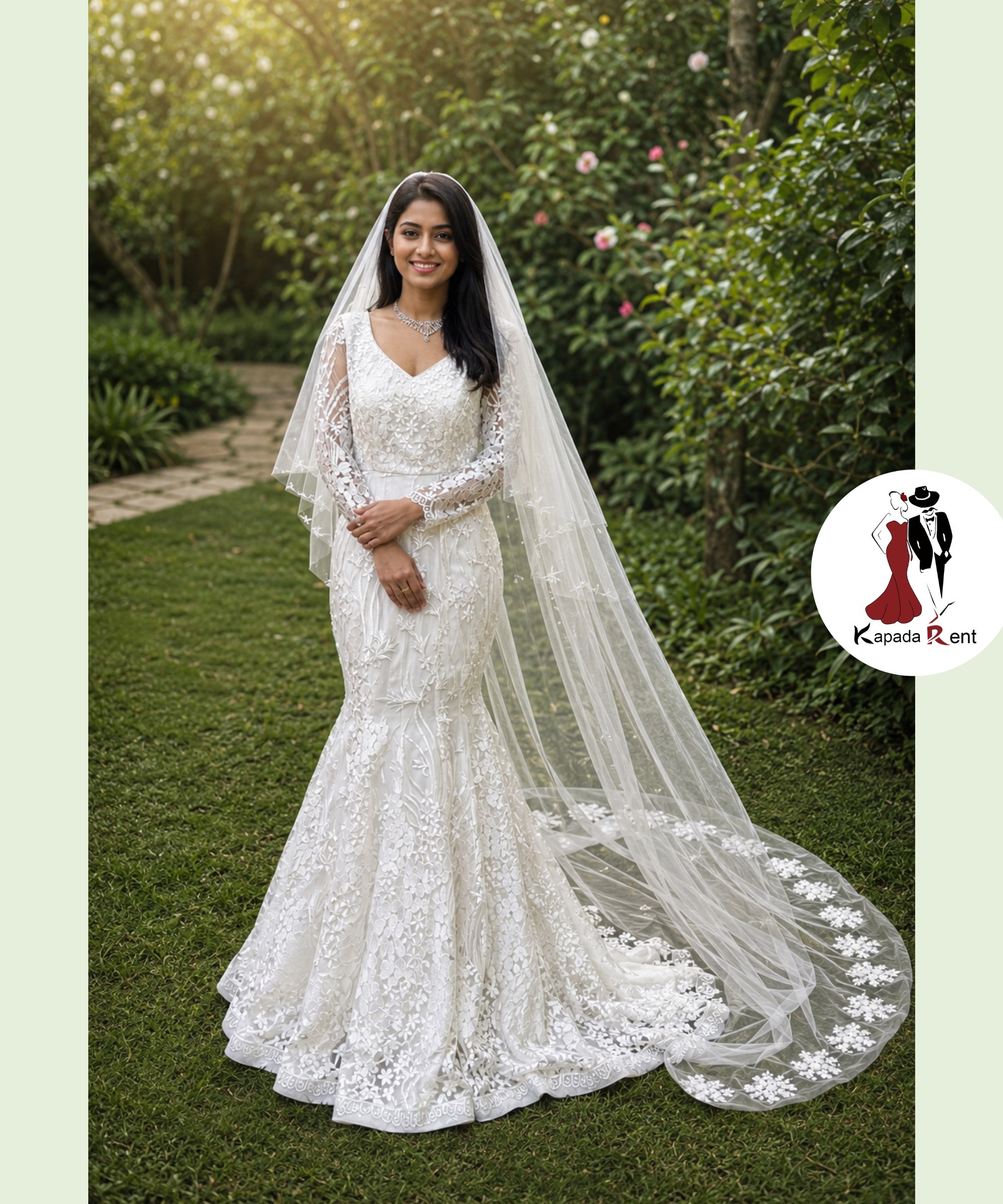 Mermaid White Tail Gown