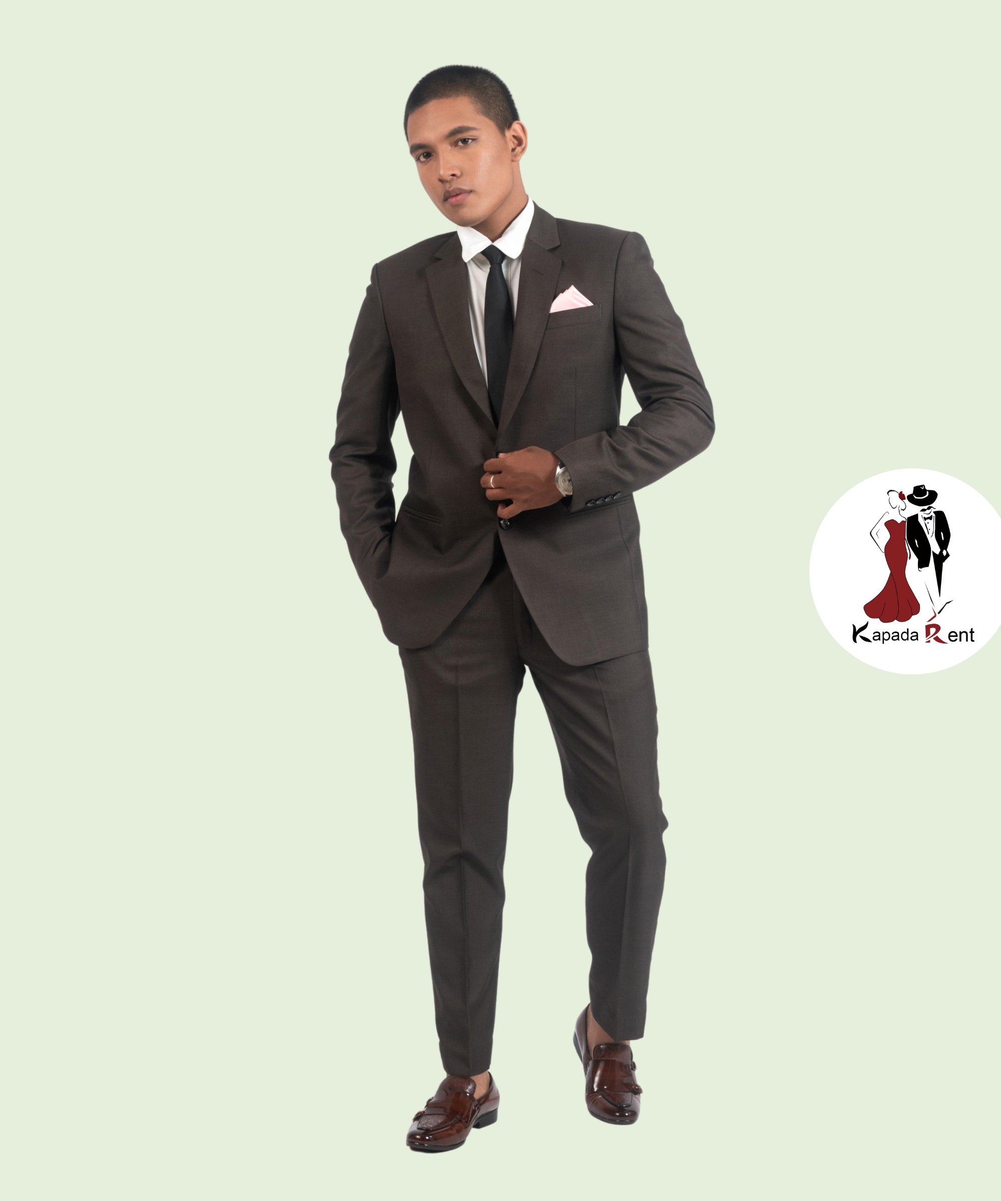 Brown suit on italian fabrics normal fit