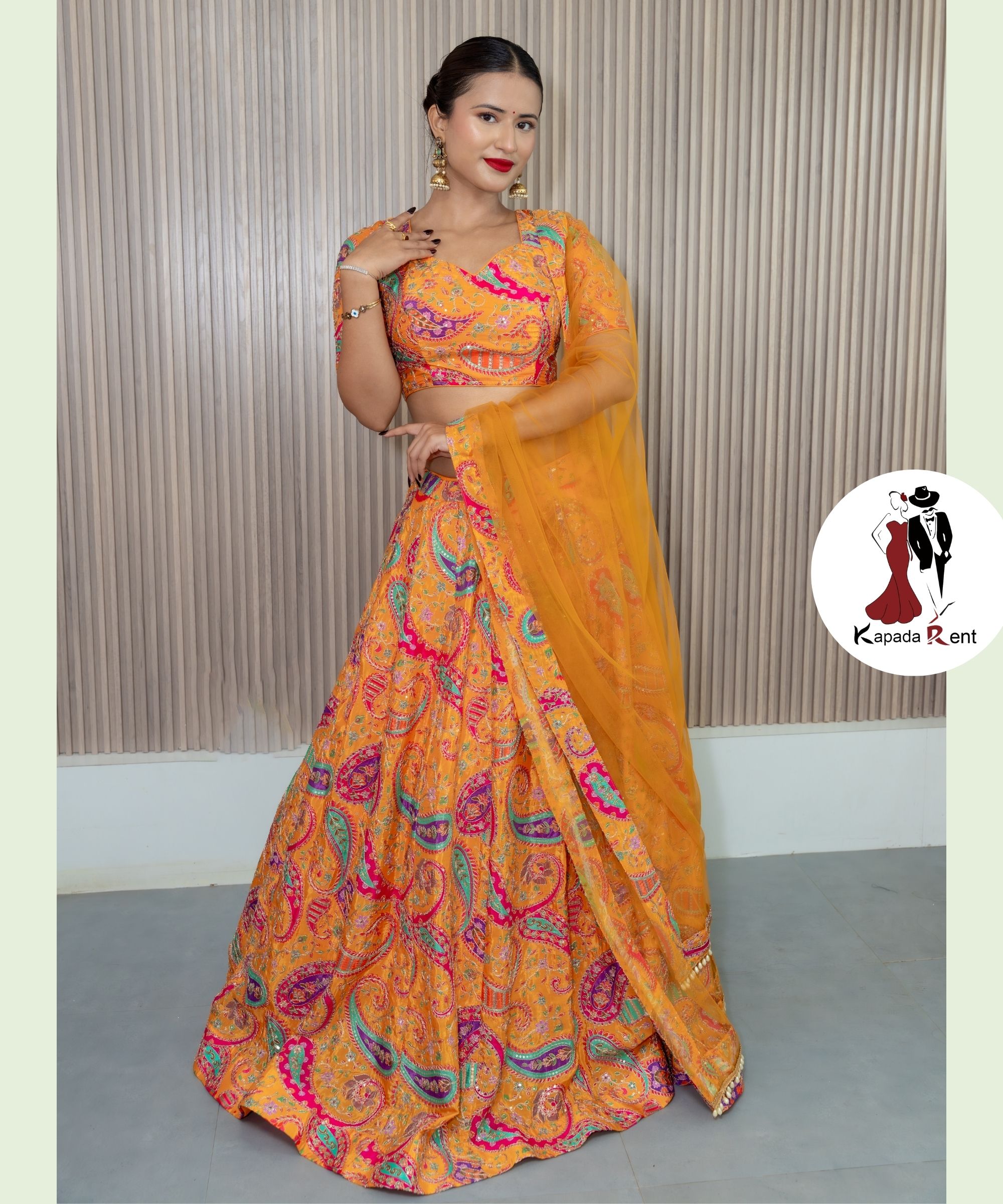 Chrome Yellow Rajasthani Lehenga