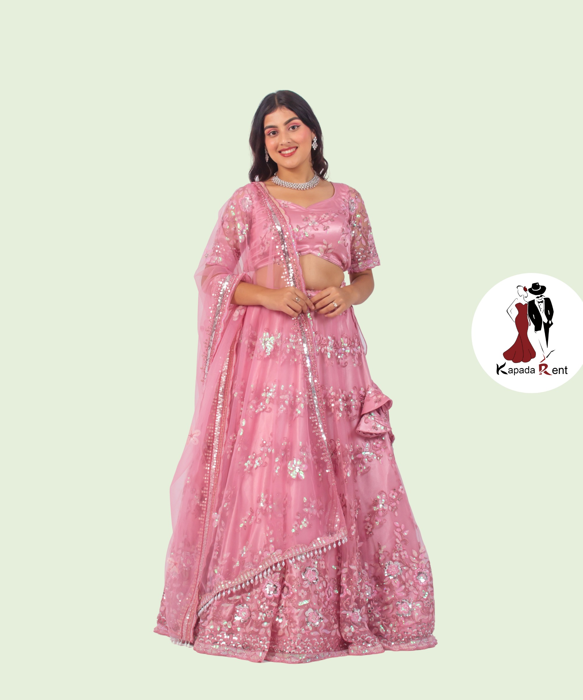 Peach hand work lehenga choli 