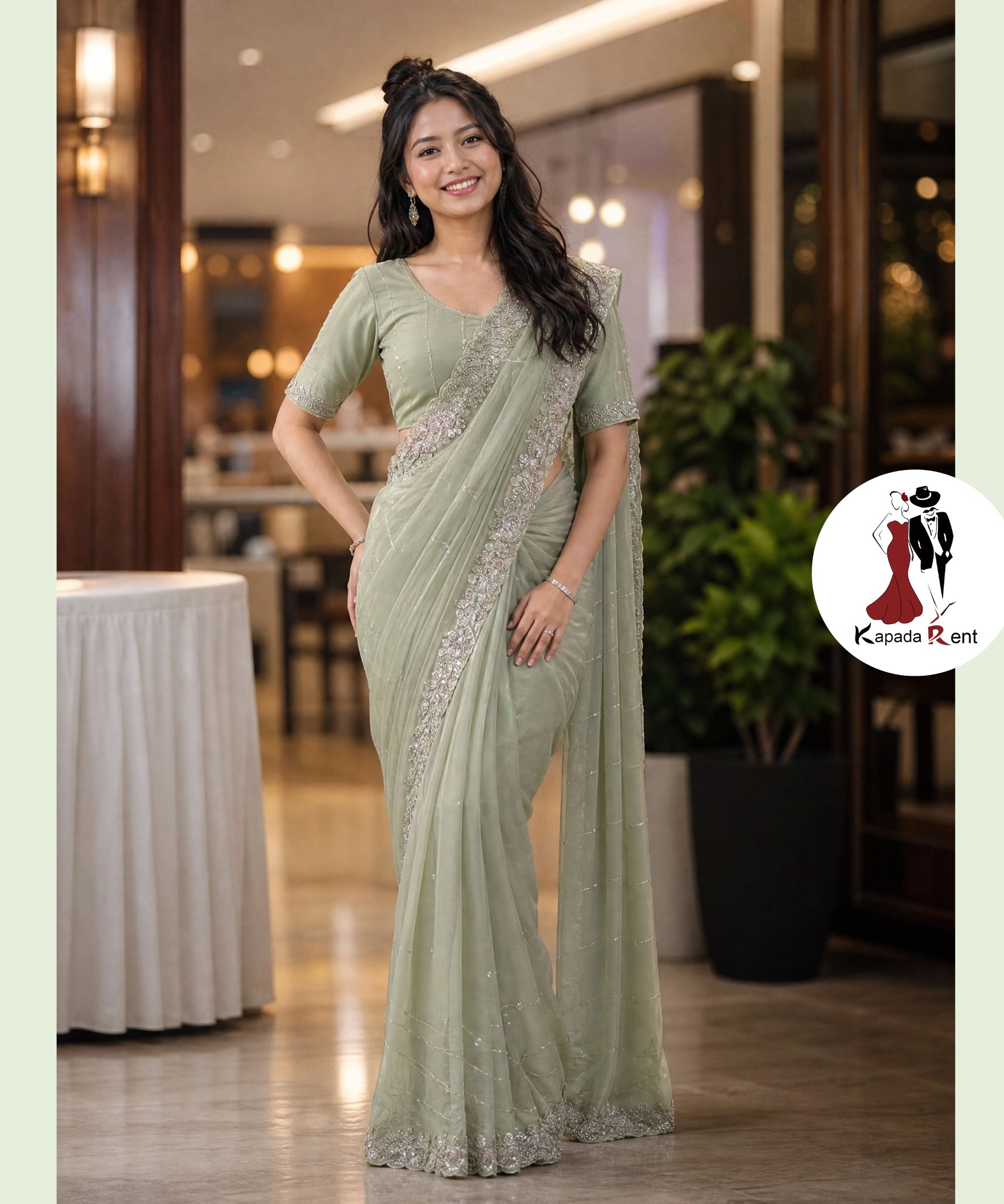 Fendy Mint Green Saree