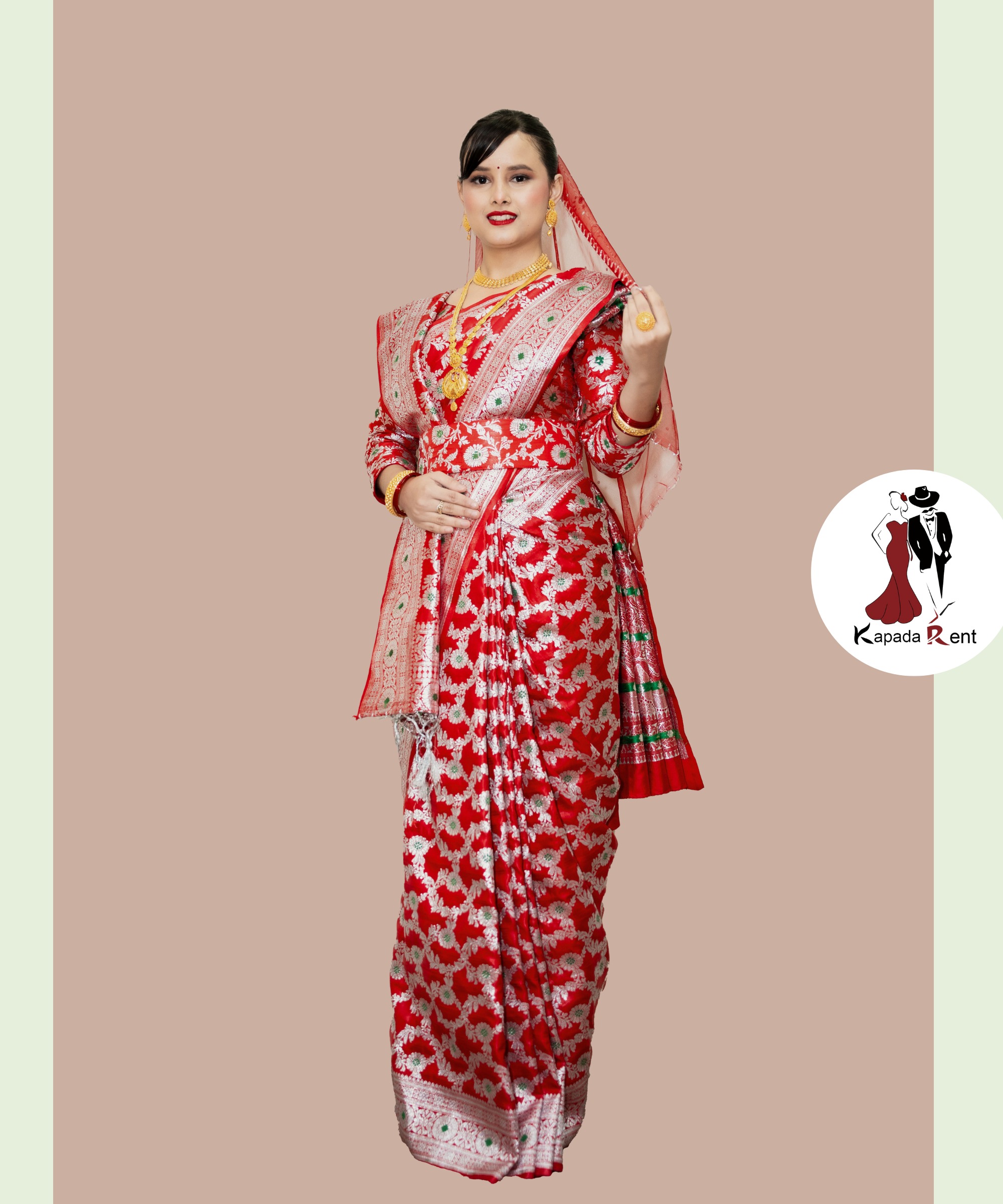 Silver Banarashi Bridal Saree Normal