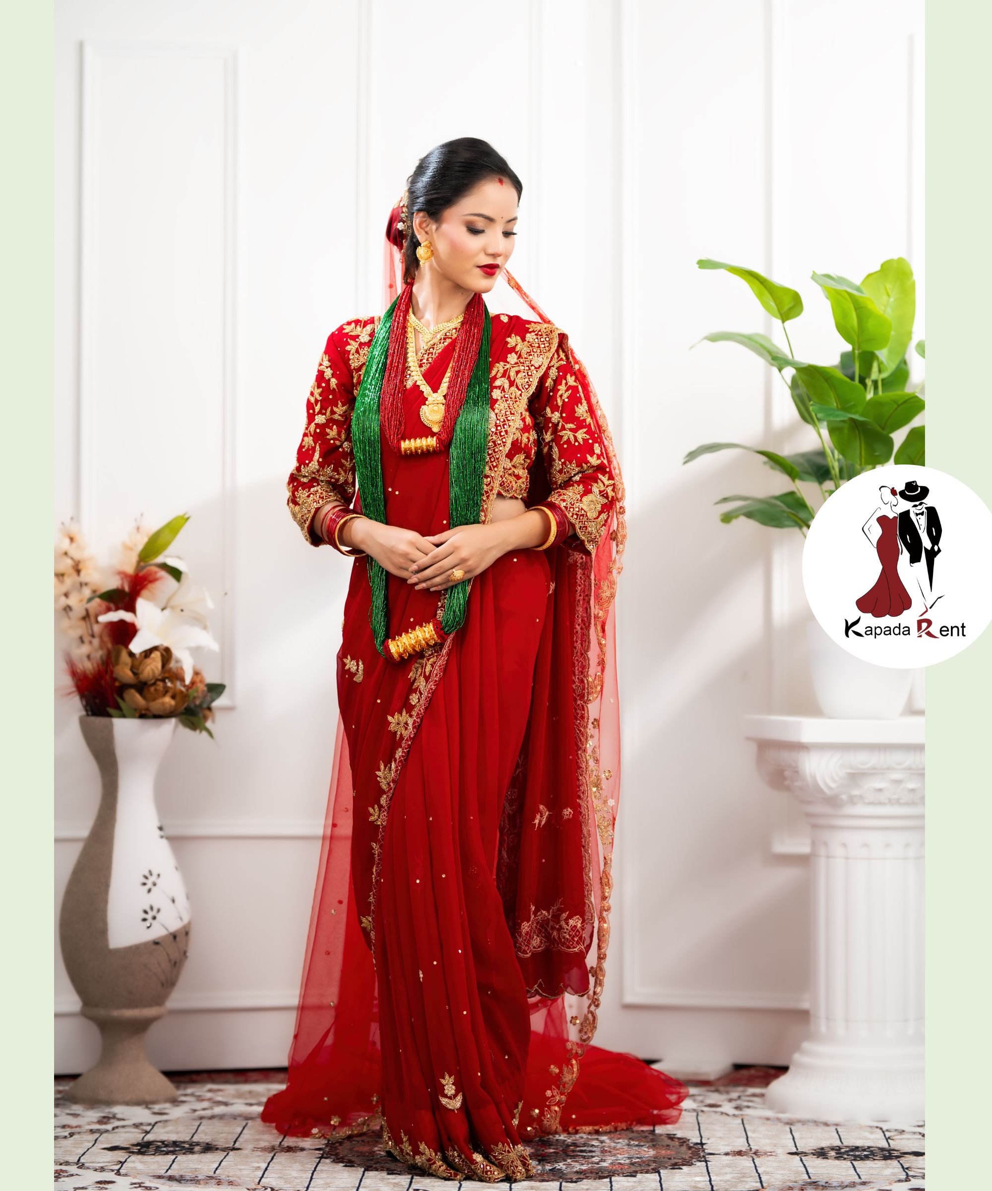 Golden Hand Embroidery Border Lining Georgette saree