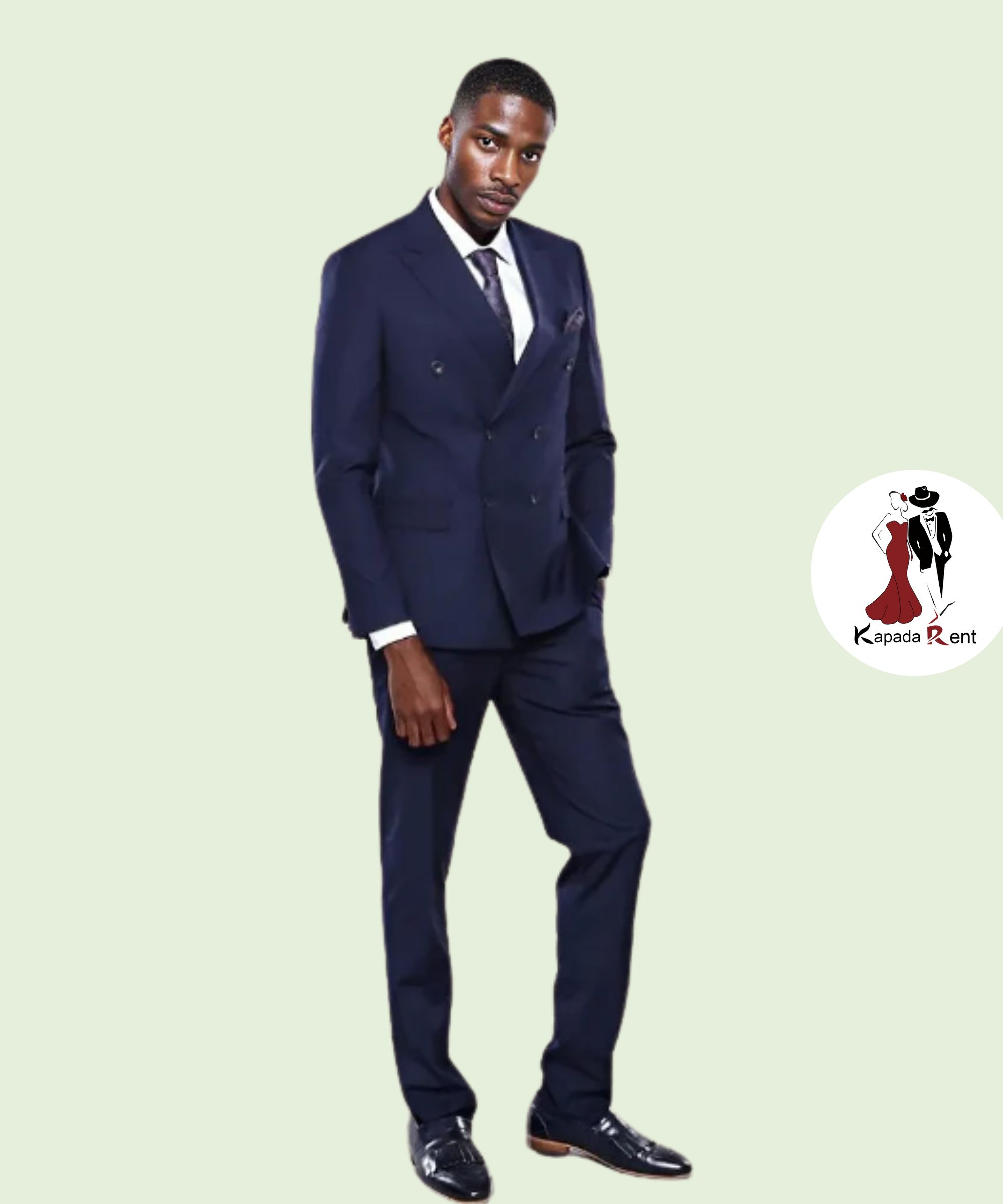 Lord and Tailors Double breasted navy blue suit