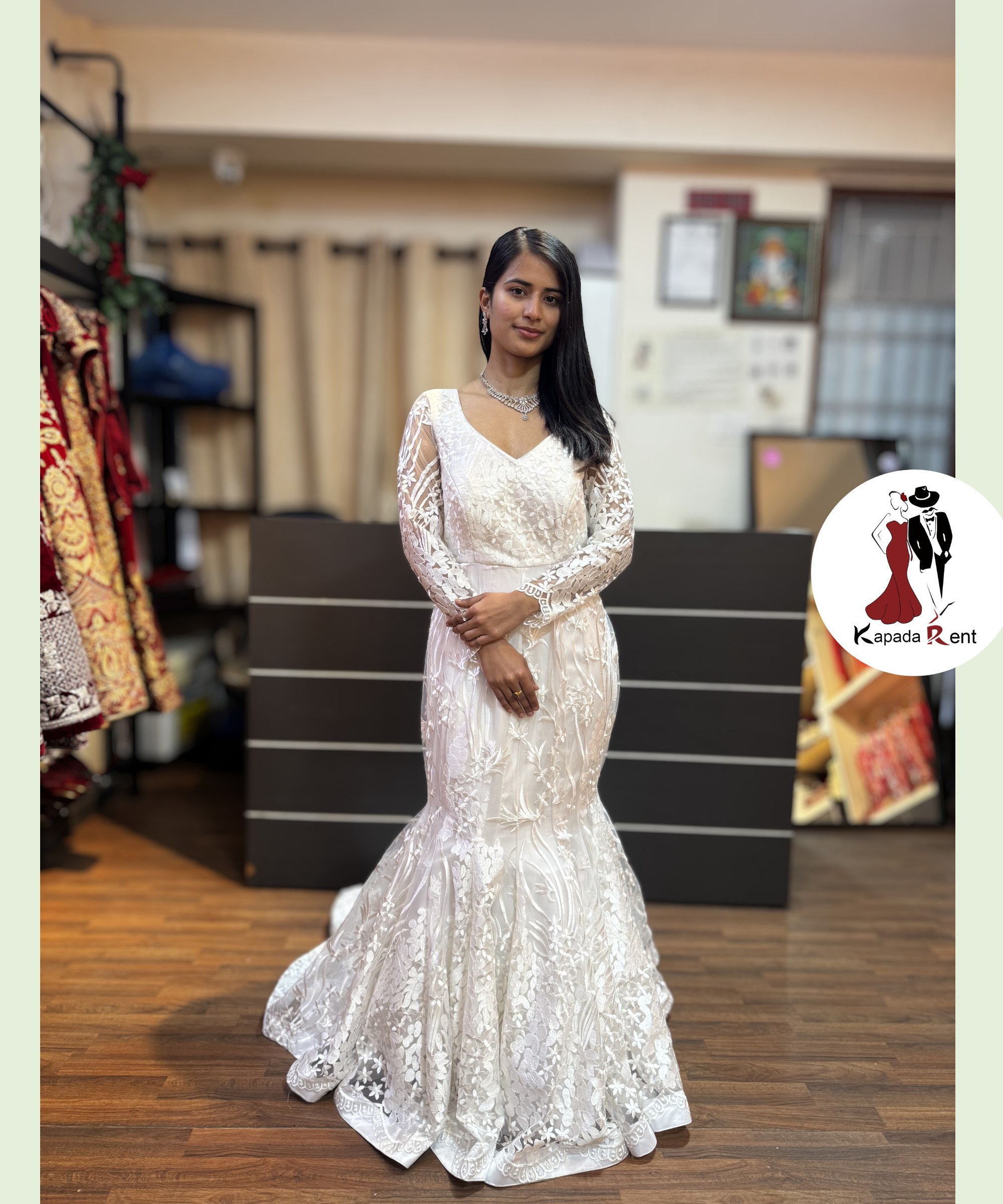 Mermaid White Tail Gown