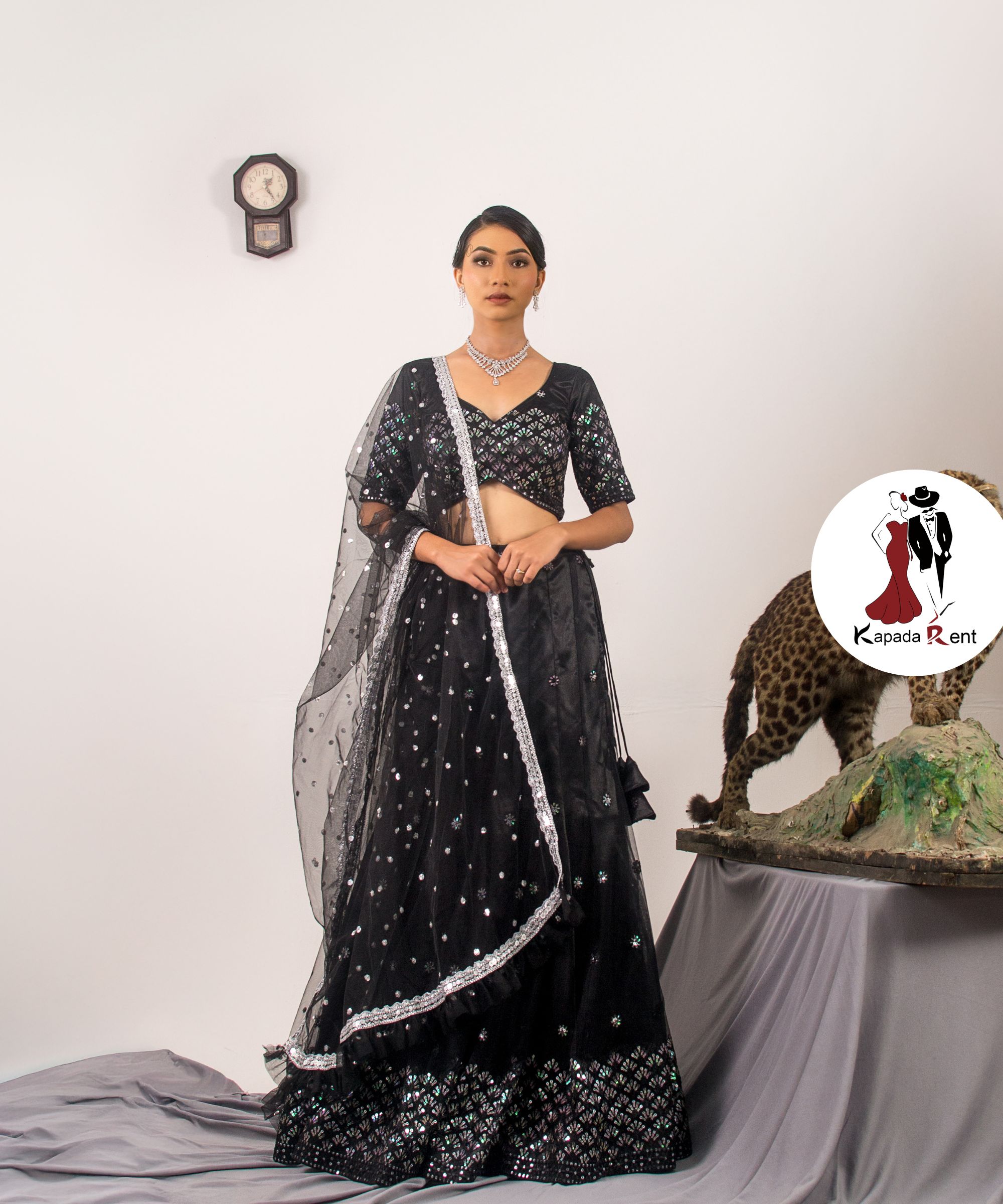 Black Mermaid Lehenga