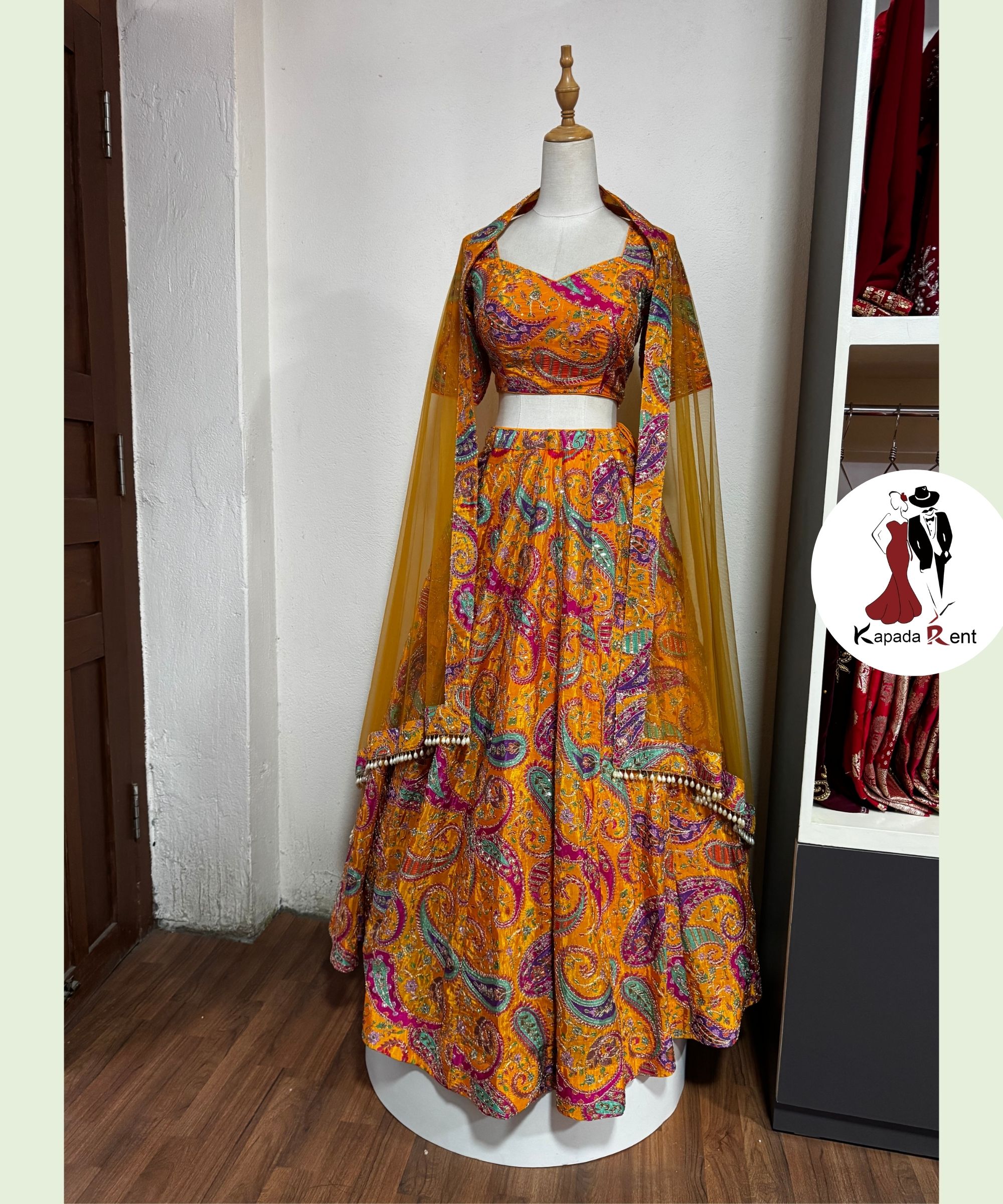 Chrome Yellow Rajasthani Lehenga