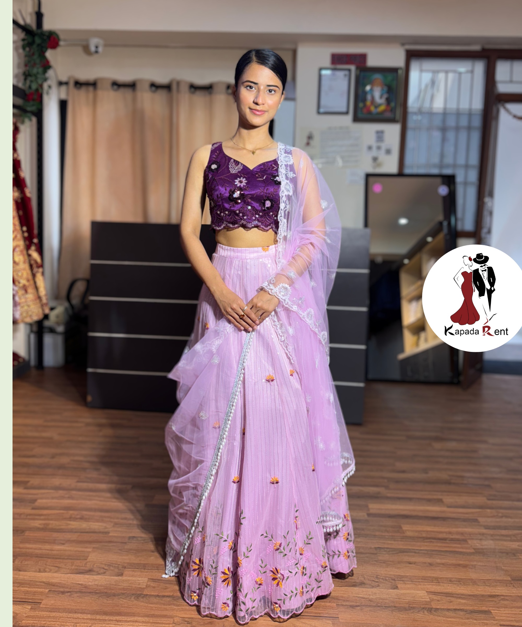 Contrast Lehenga Choli on Peach skirt