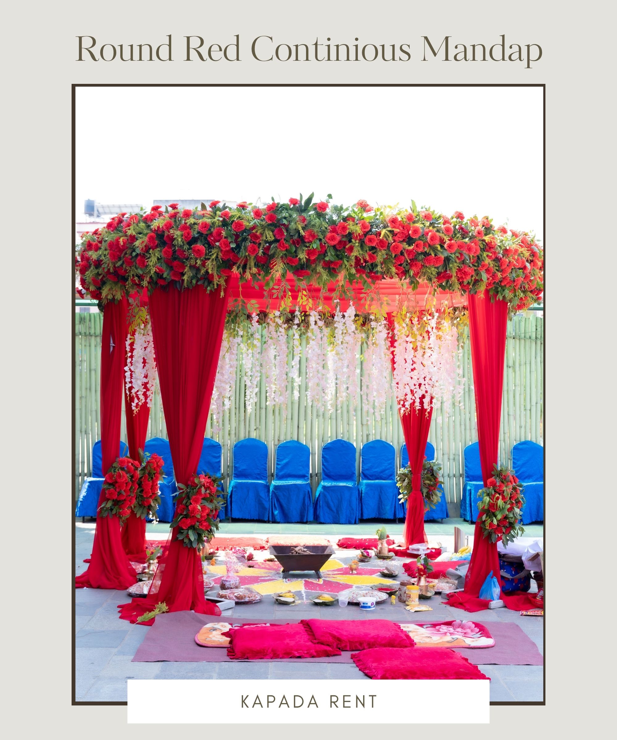 Round Red Continious Mandap