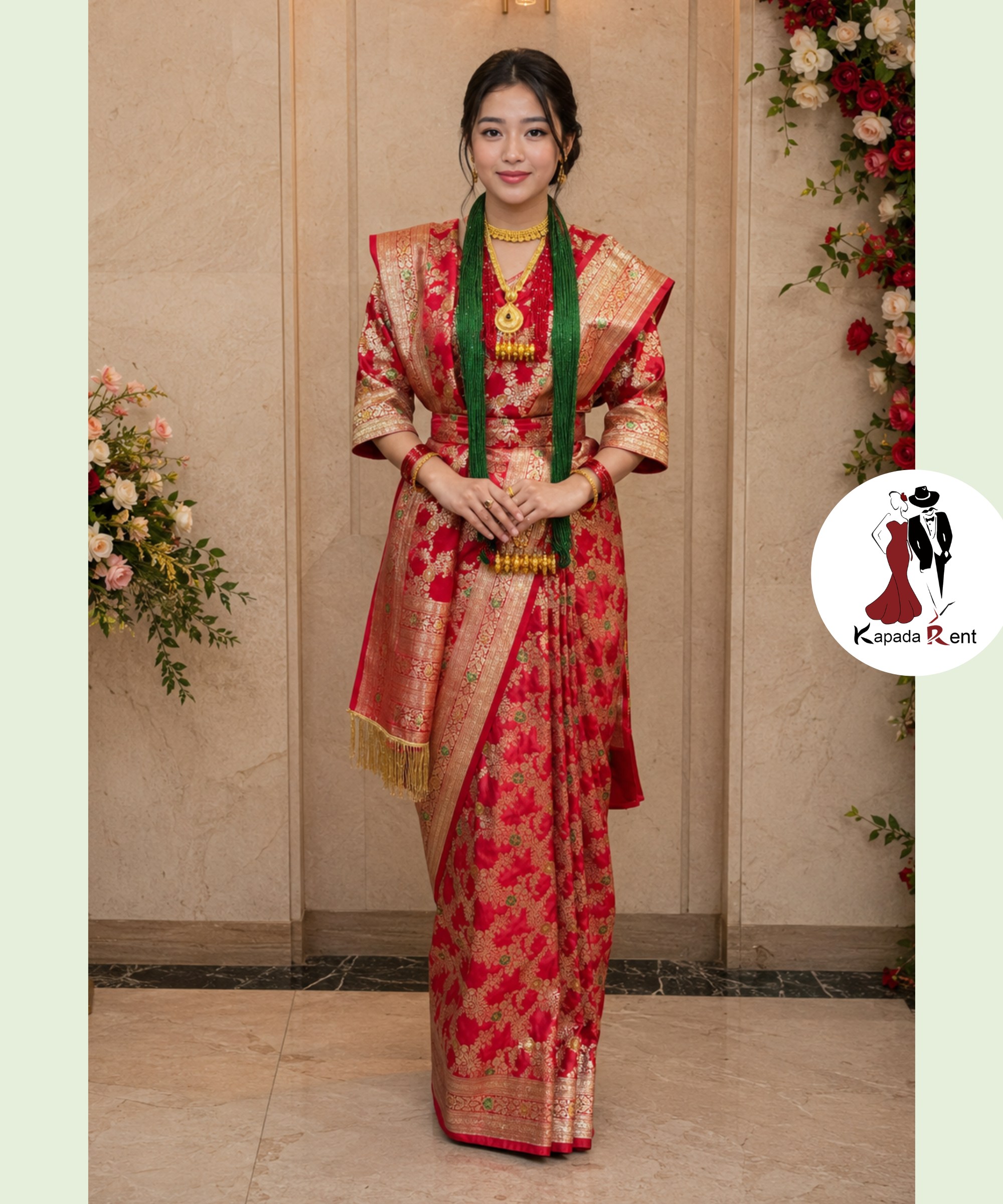 Satin Green Meenakari mix Bridal Saree