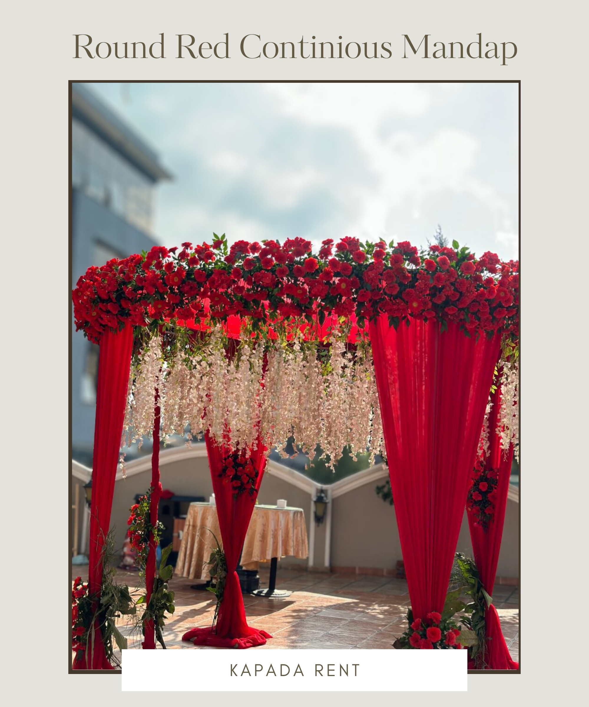 Round Red Continious Mandap