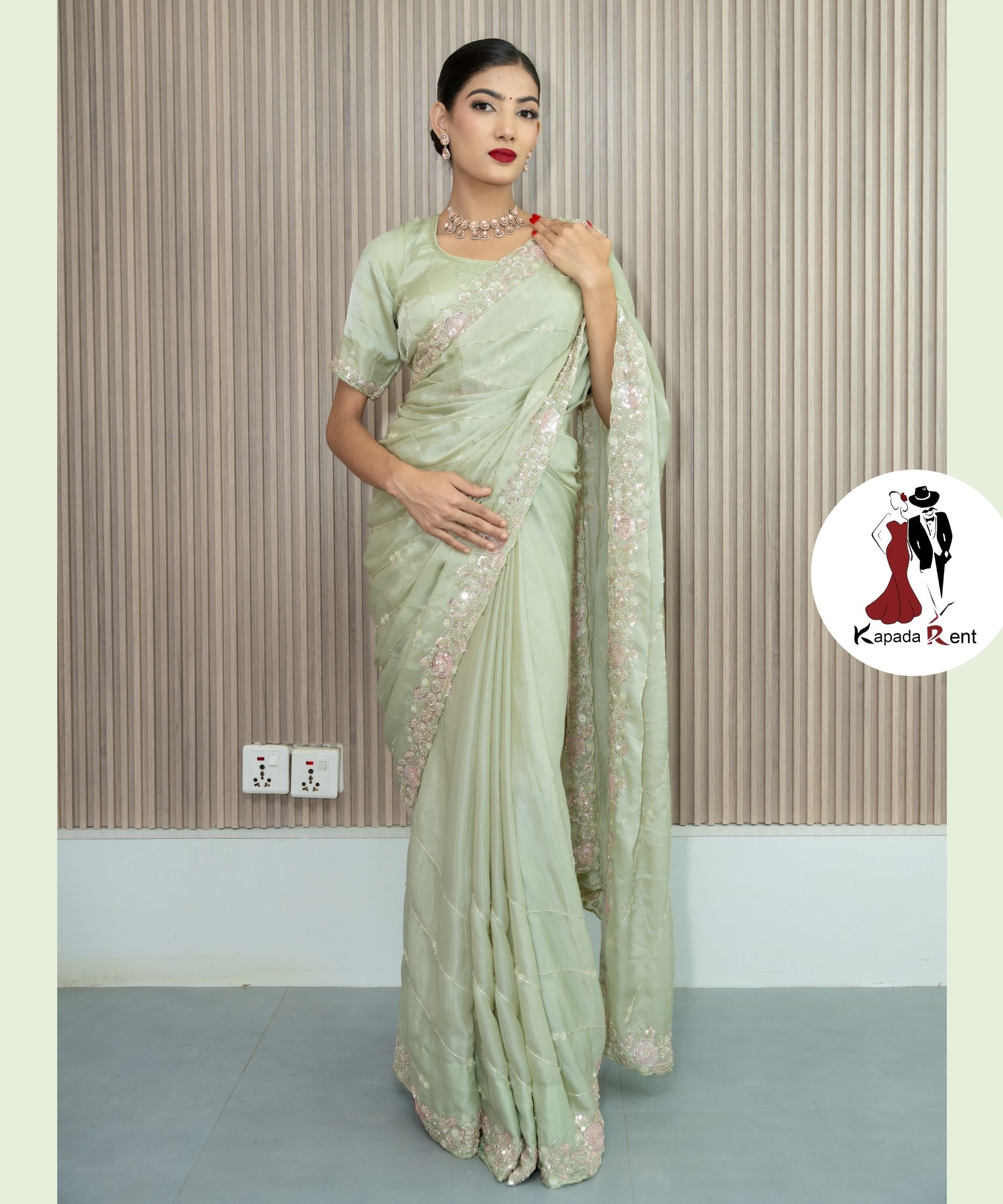 Fendy Mint Green Saree